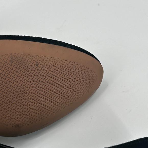 Ann Taylor LOFT Suede Wedge Heel Boots 8 Black Gray Snake Ankle Booties - Picture 7 of 7